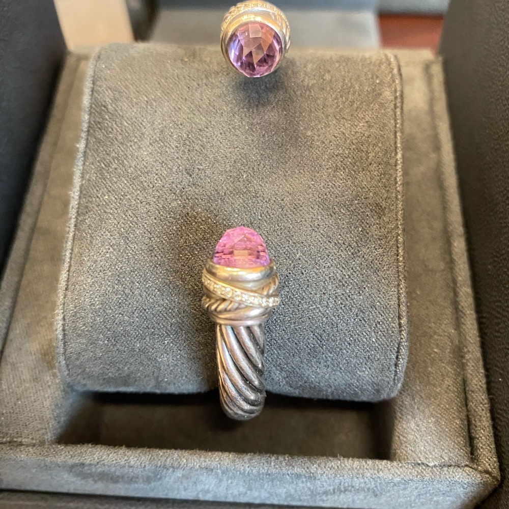 David Yurman Amethyst 7mm cable crossover bracelet